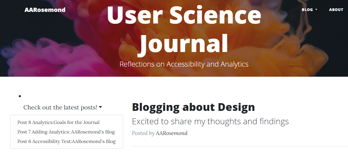 Image of Google Optimize Variant 1 of the Journal homepage.